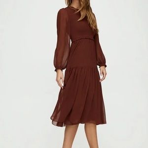 Aritzia Wilfred Rosalyn Midi Dress - Rustique - XS